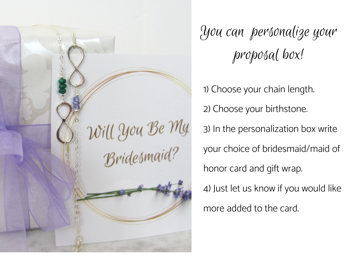 Proposal Box with Personalized Infinity Bracelets