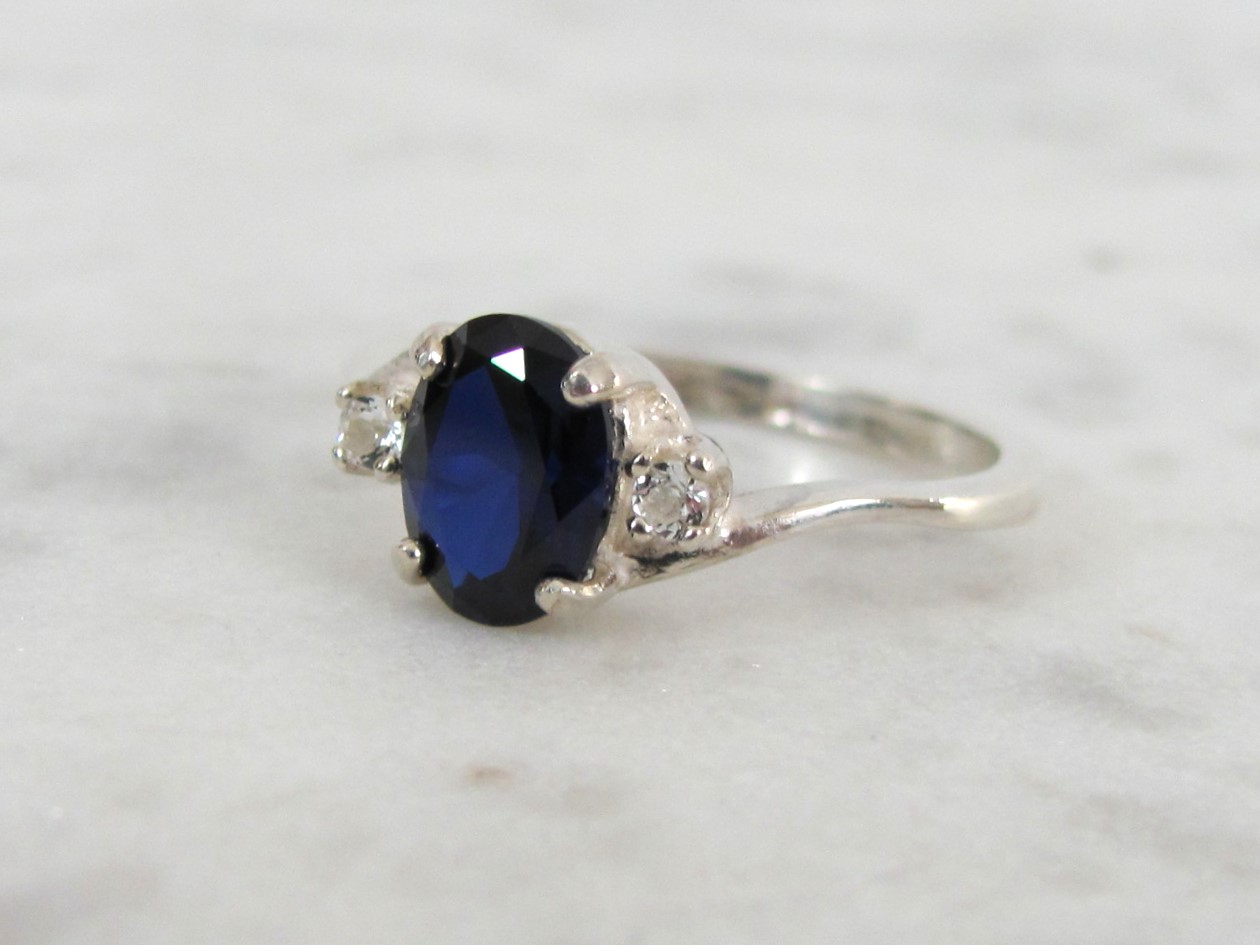 Blue Sapphire September Birthstone Ring Size 8