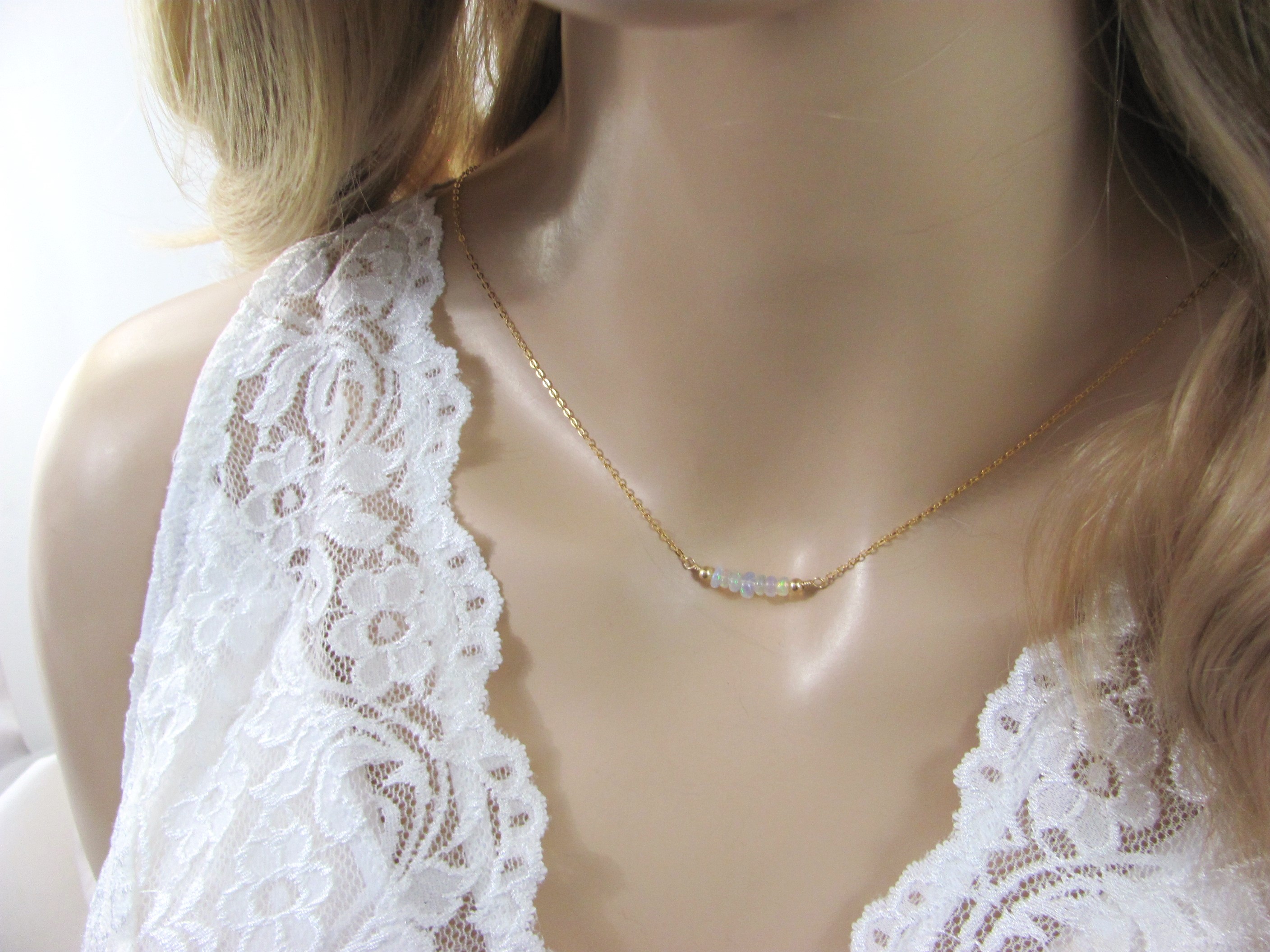 Opal Choker Necklace, October Birthstone