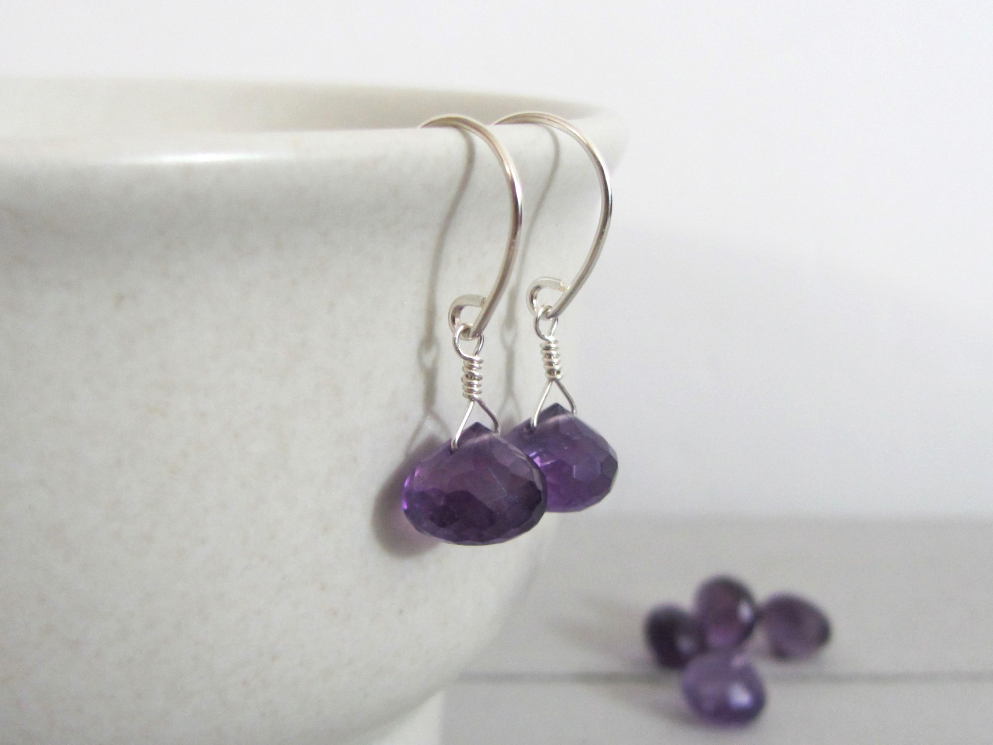 Purple Amethyst Drop Earrings