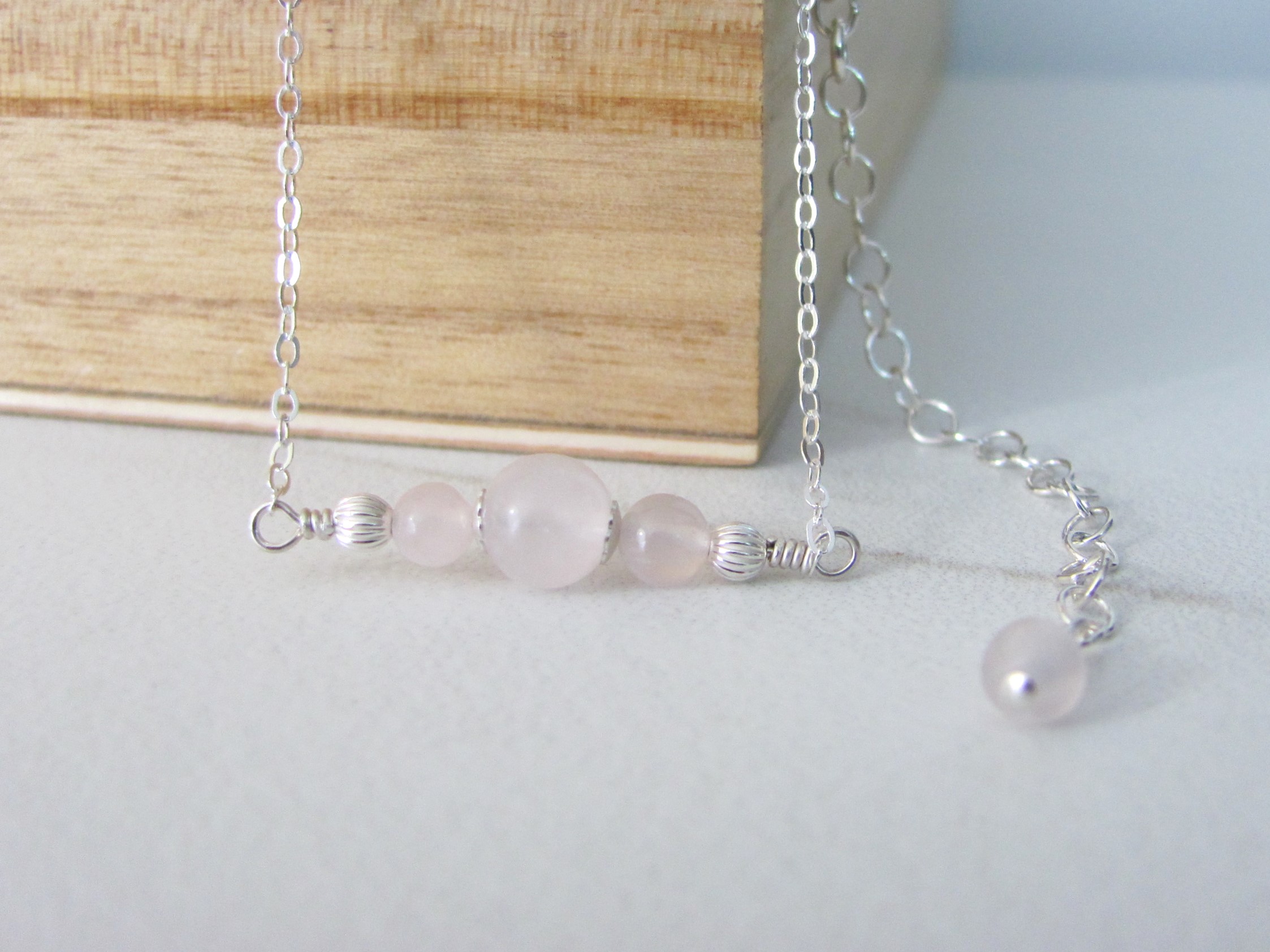 rose quartz choker necklace