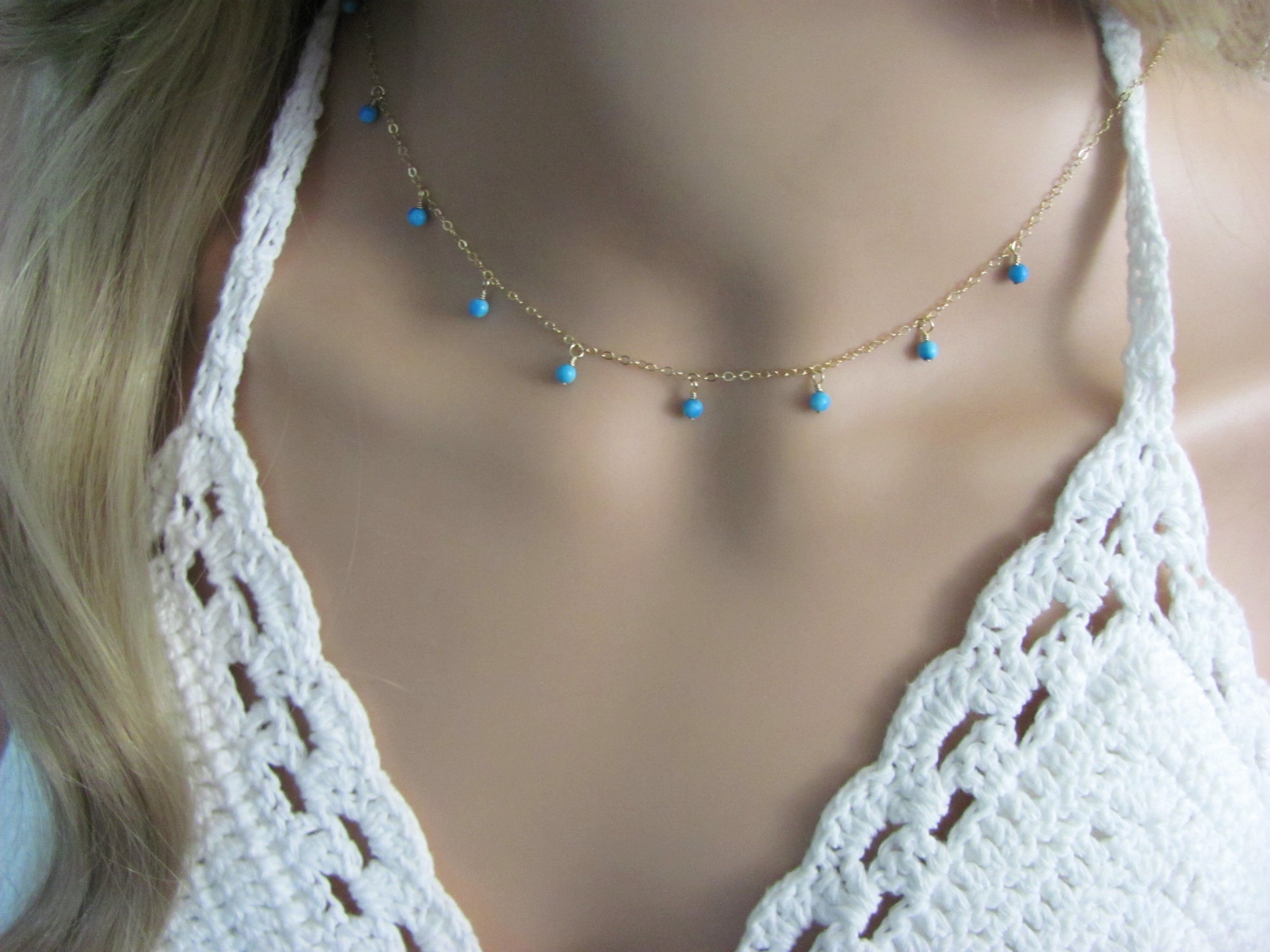 Dangle Necklace with Sleeping Beauty Turquoise
